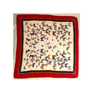 Vintage Mark Cross Silk Butterfly Scarf